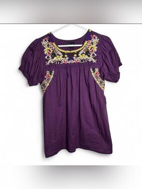Topshop Embroidered Hippie Blouse Size 8